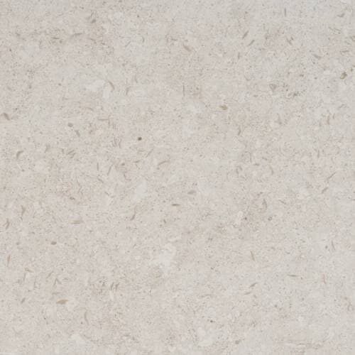 A close-up view of a beige, textured stone surface with subtle specks and natural patterns.
